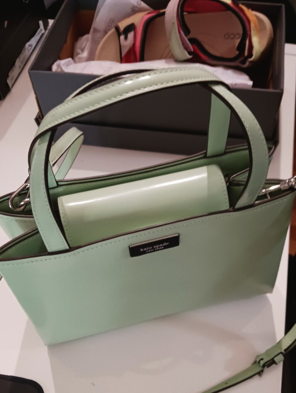 Kate Spade Sam Icon Satchel Crossbody Light Retro Green - Picture 7 of 9